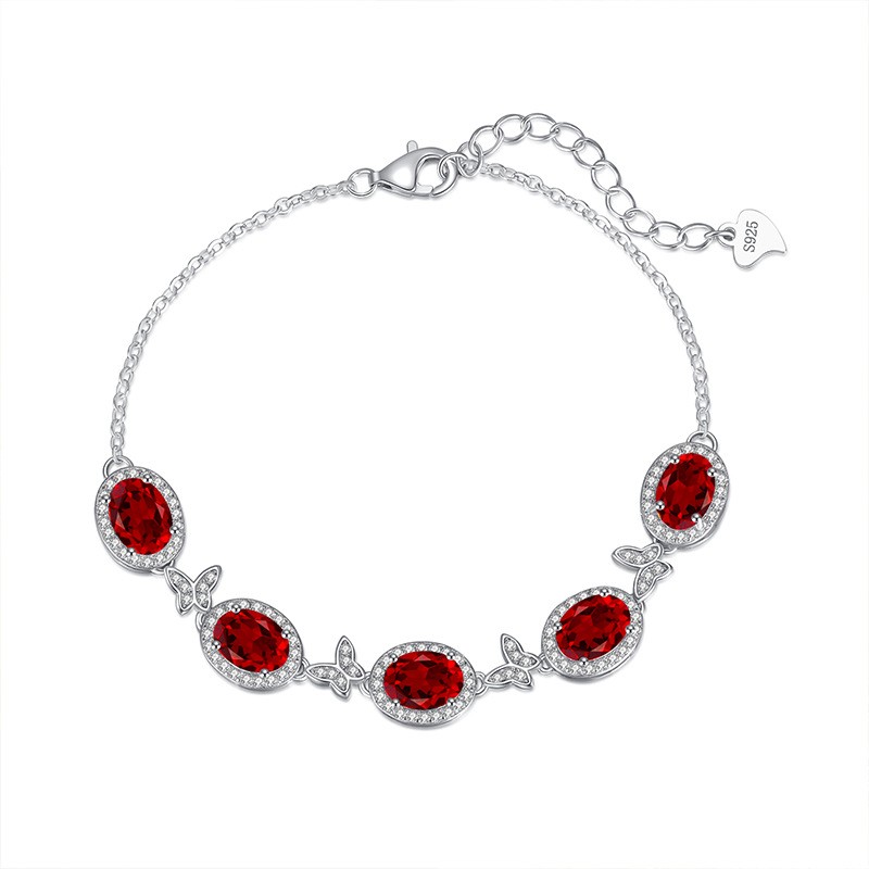 S925 Silver Natural Crystal Butterfly Bracelet - Image 2