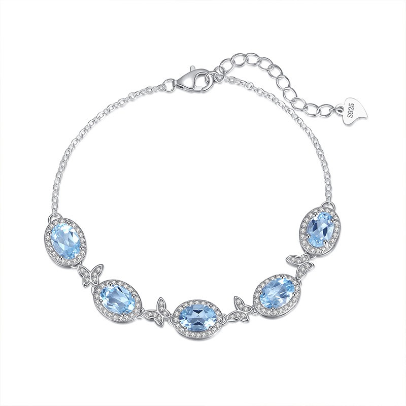 S925 Silver Natural Crystal Butterfly Bracelet - Image 6