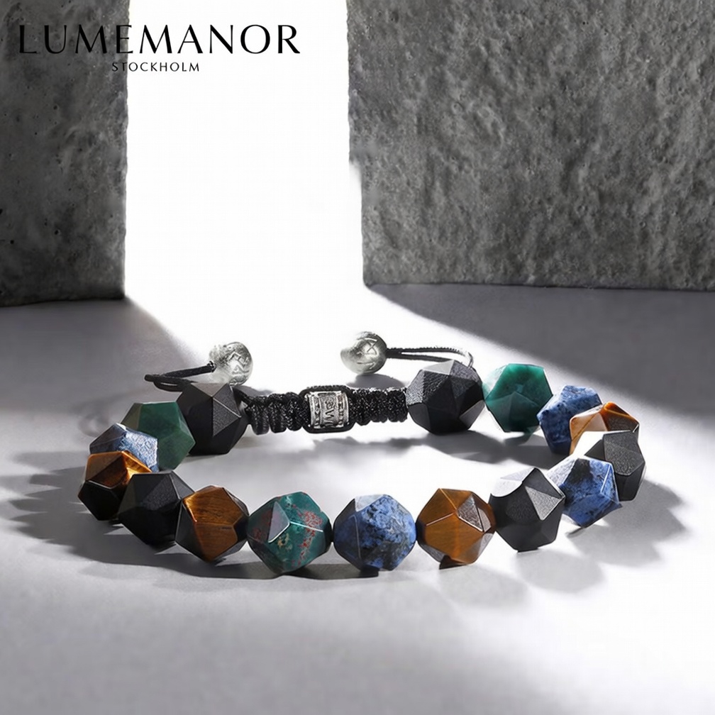 men's faceted gemstone bracelet