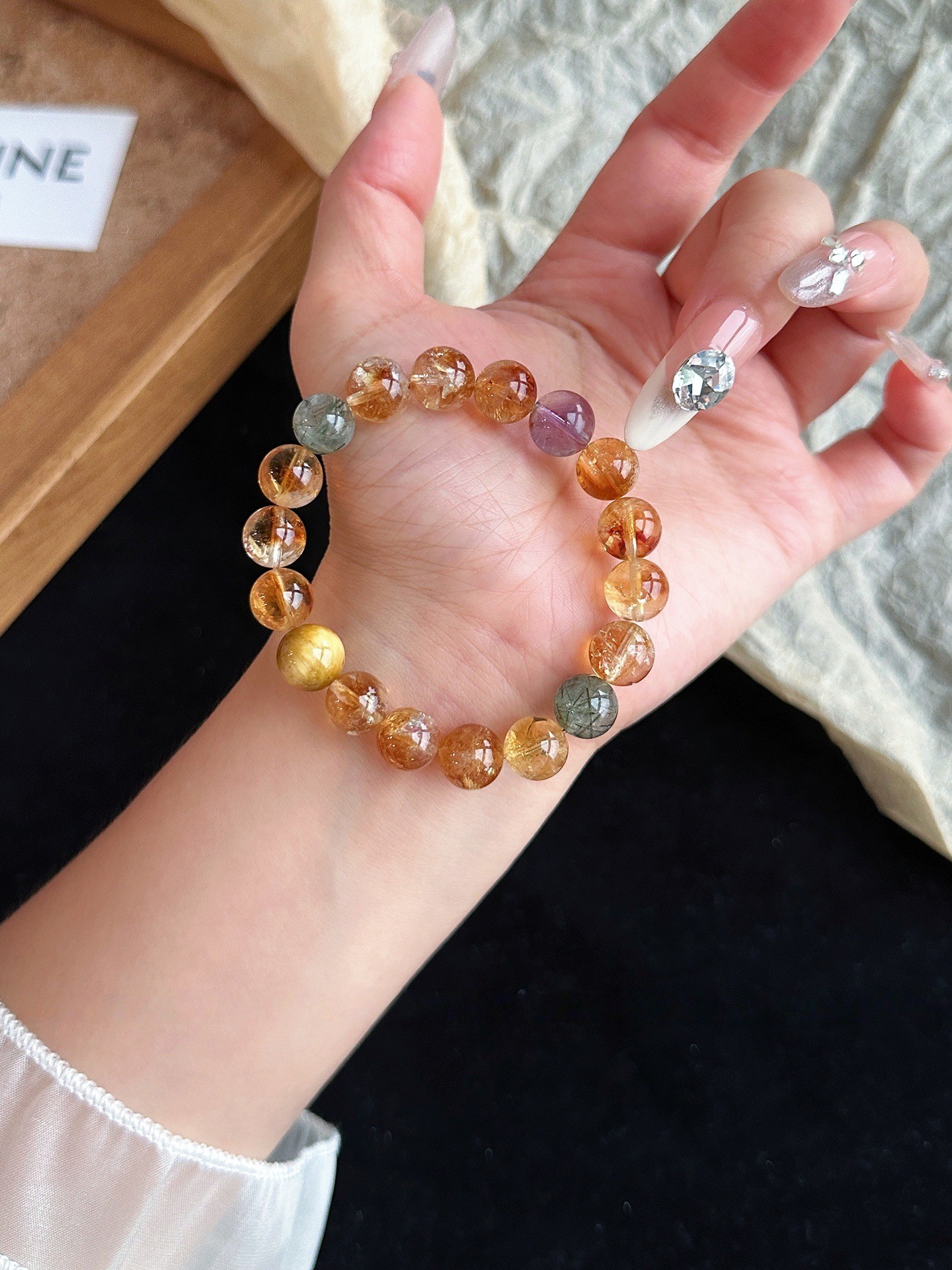 Natural Citrine & Golden Rutilated Quartz Wealth Bracelet
