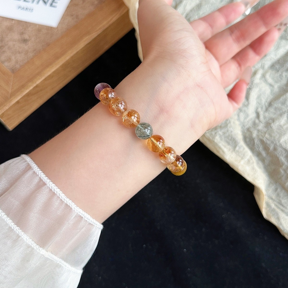 Natural Citrine & Golden Rutilated Quartz Wealth Bracelet