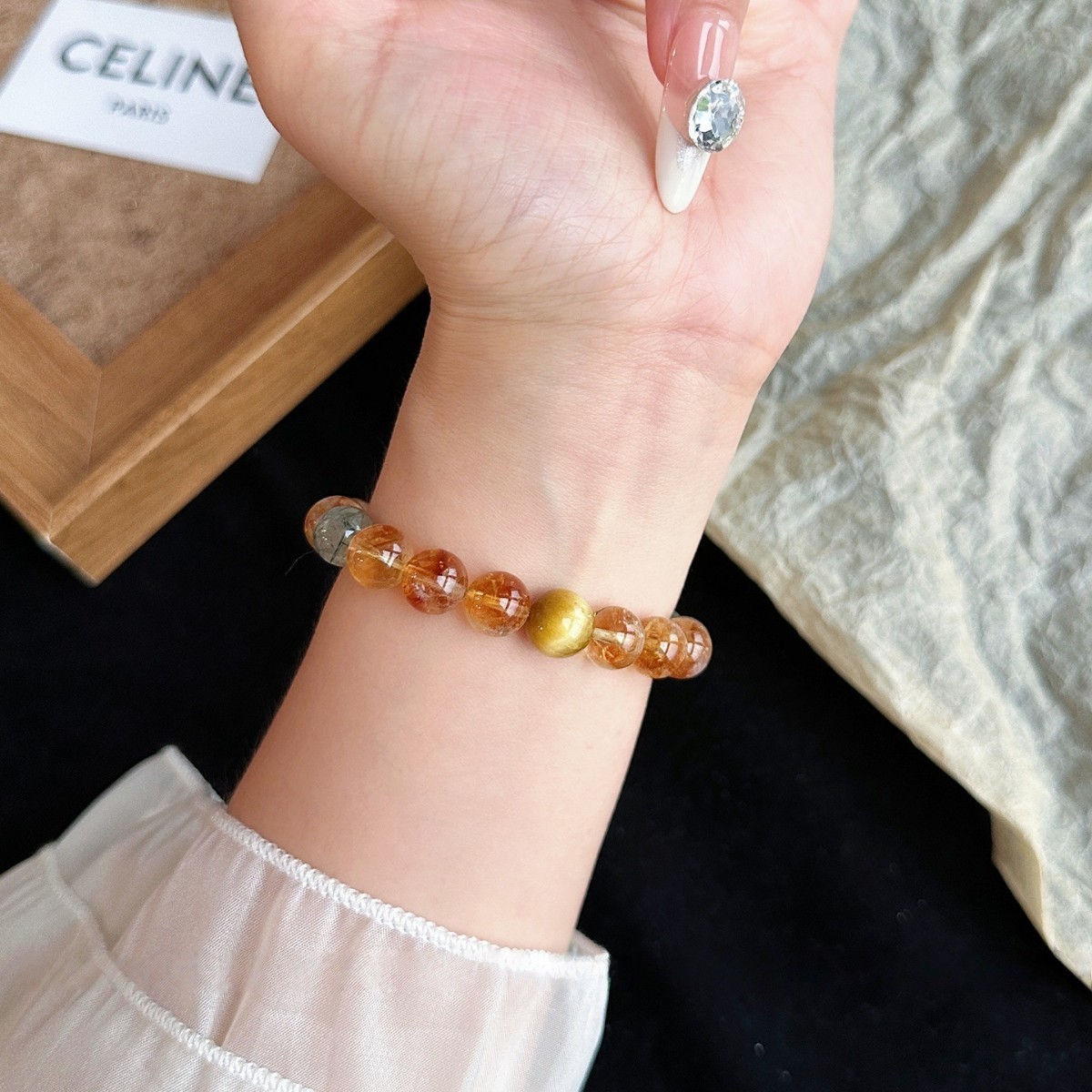 Natural Citrine & Golden Rutilated Quartz Wealth Bracelet - Image 2