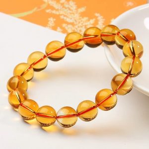Natural Brazil Golden Citrine Crystal Bracelet Jewelry Gift